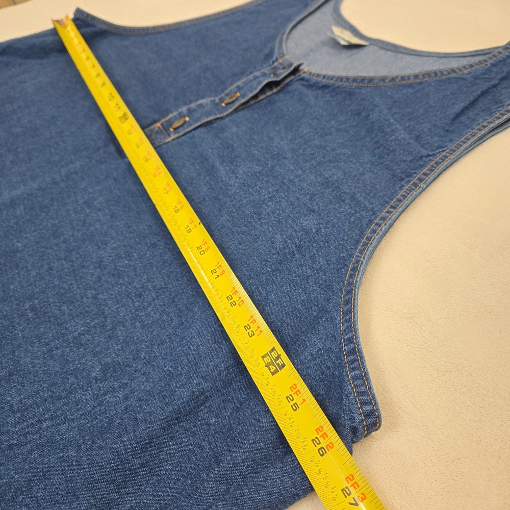 Vermont Country Store Denim Jumper Dress Womens 3X Blue Cotton Henley Pocket USA - Picture 3 of 8